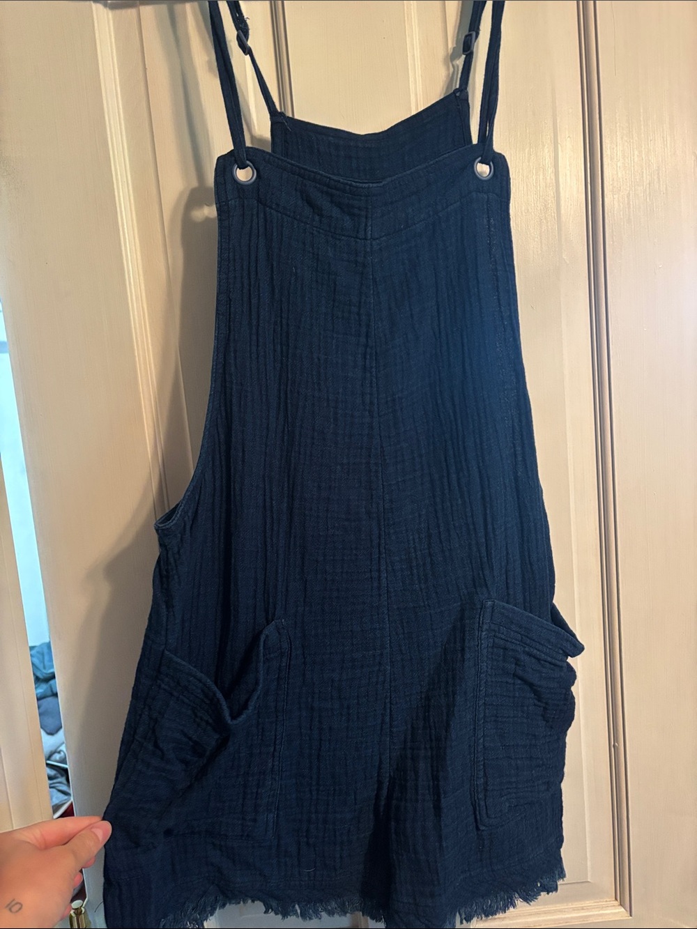 Aerie Classic Navy Women's Cotton Gauze Overalls